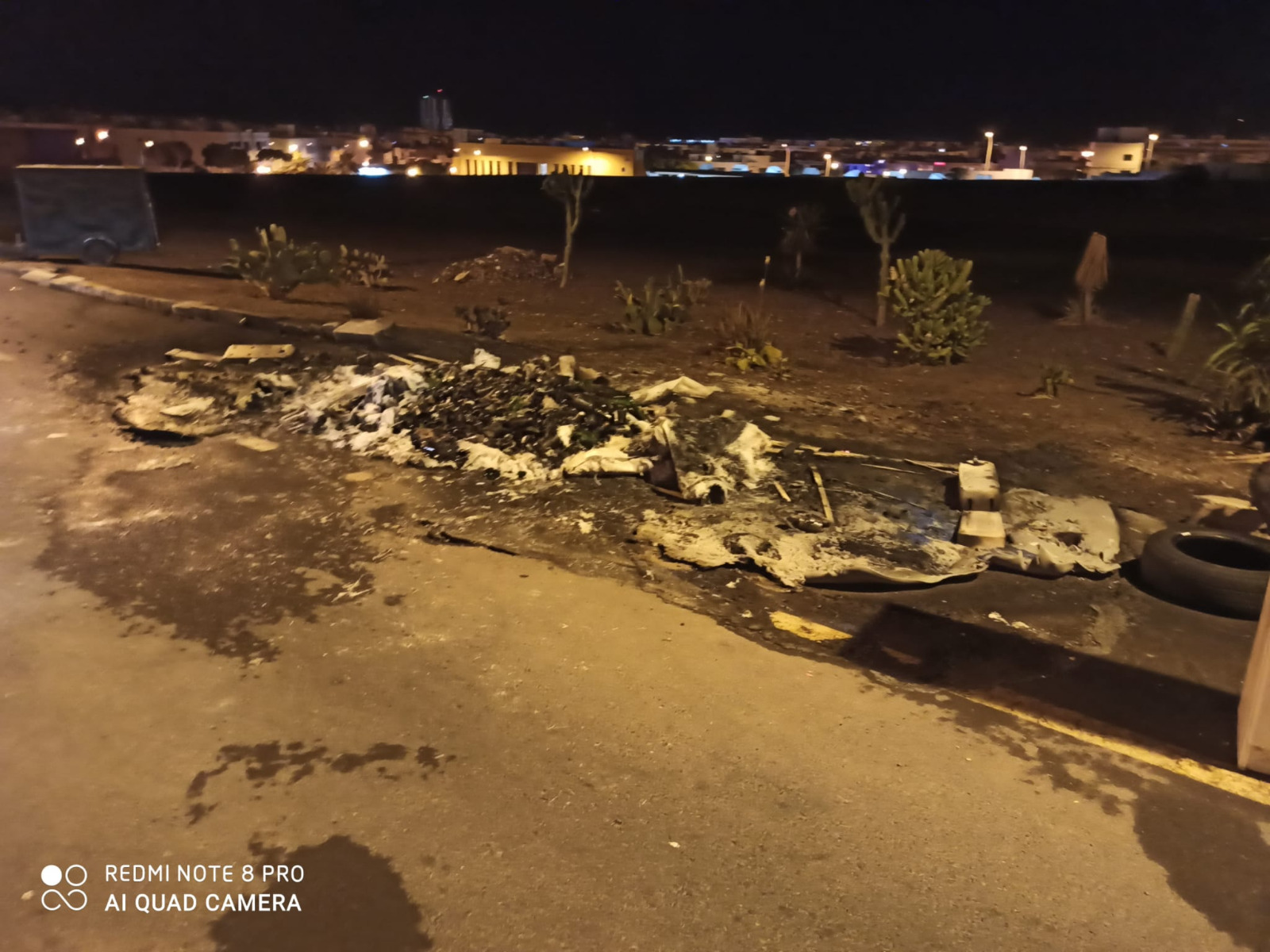 Contenedores incendiados en Arrecife