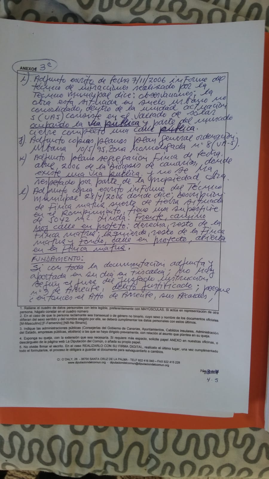 Escrito de Andrés Medina al Diputado del Común 3