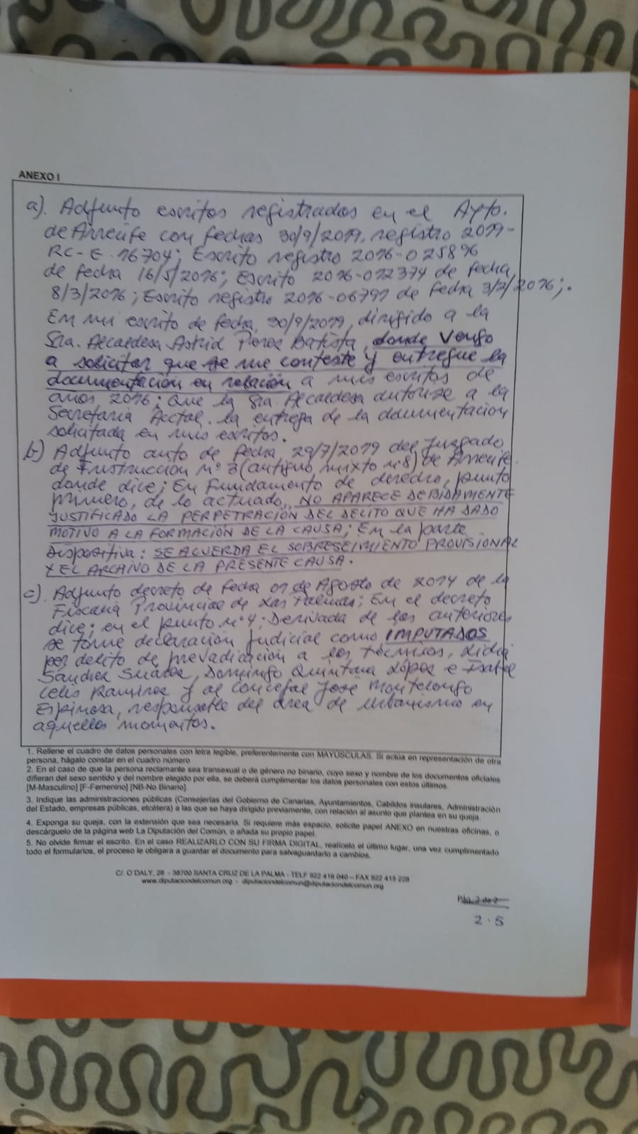 Escrito de Andrés Medina al Diputado del Común 4