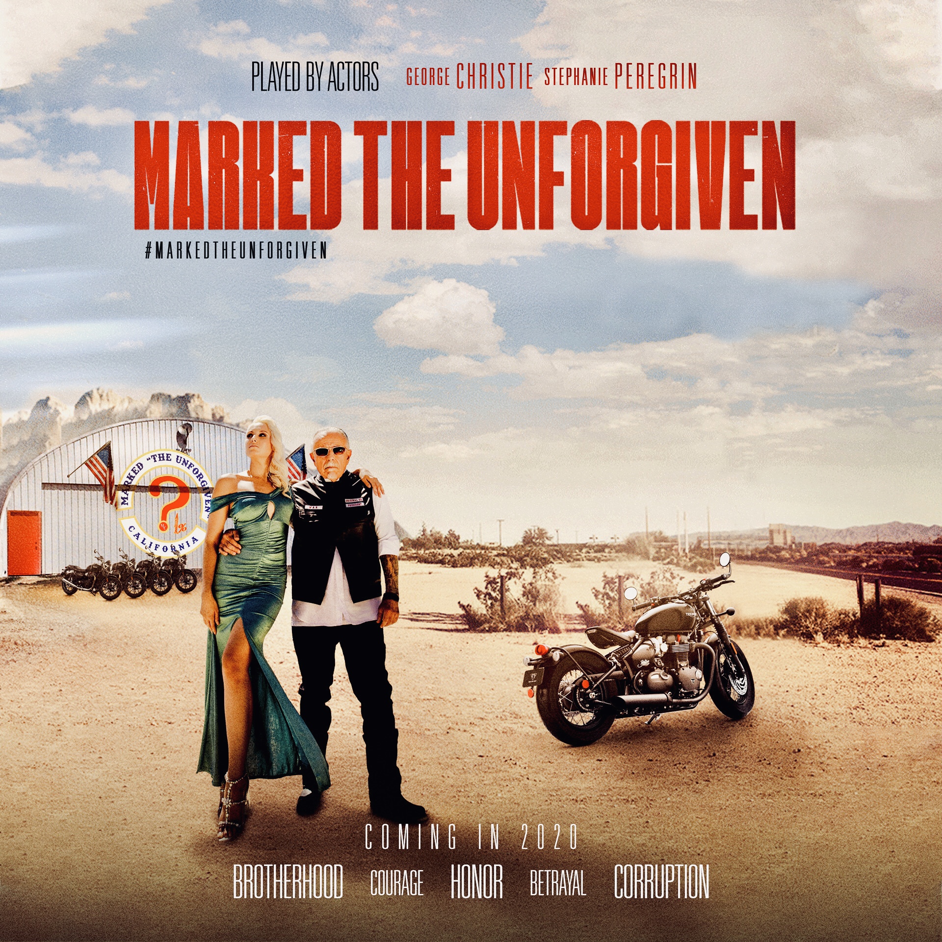 uno de los carteles promocionales de la serie con George Christie y Stephanie Peregrin