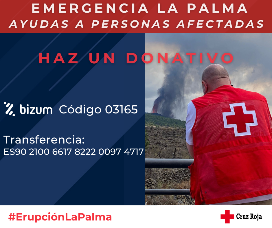 CARTEL DONACIONES EMERGENCIA VOLCAN LA PALMA