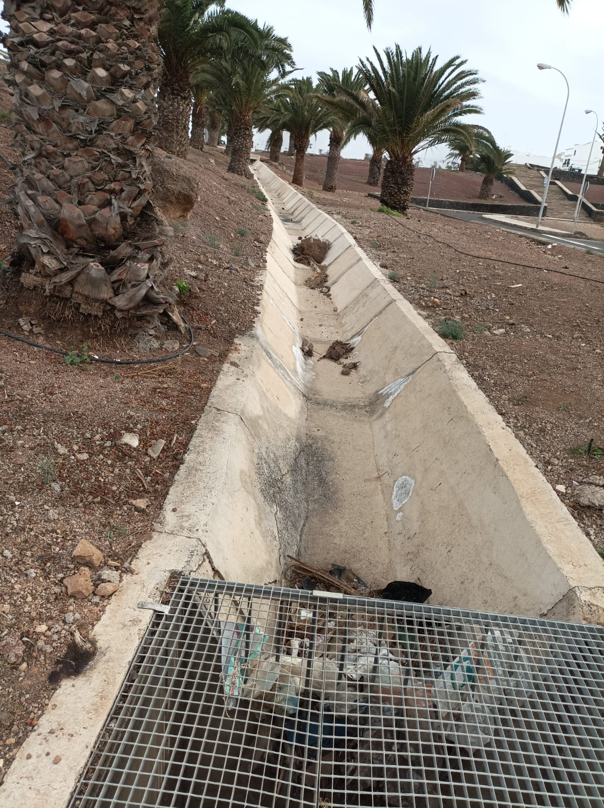 Basura en los canales del puente de Maneje