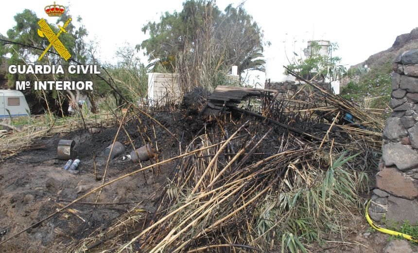 Zona afectada por el fuego
