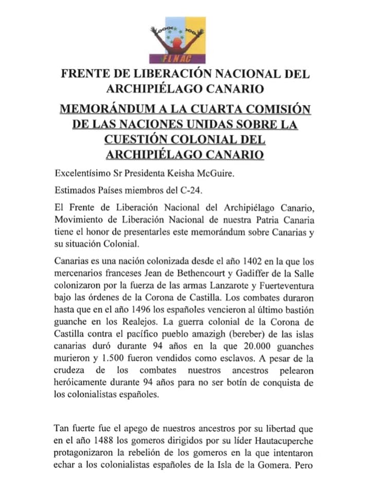 Memorándum a la ONU