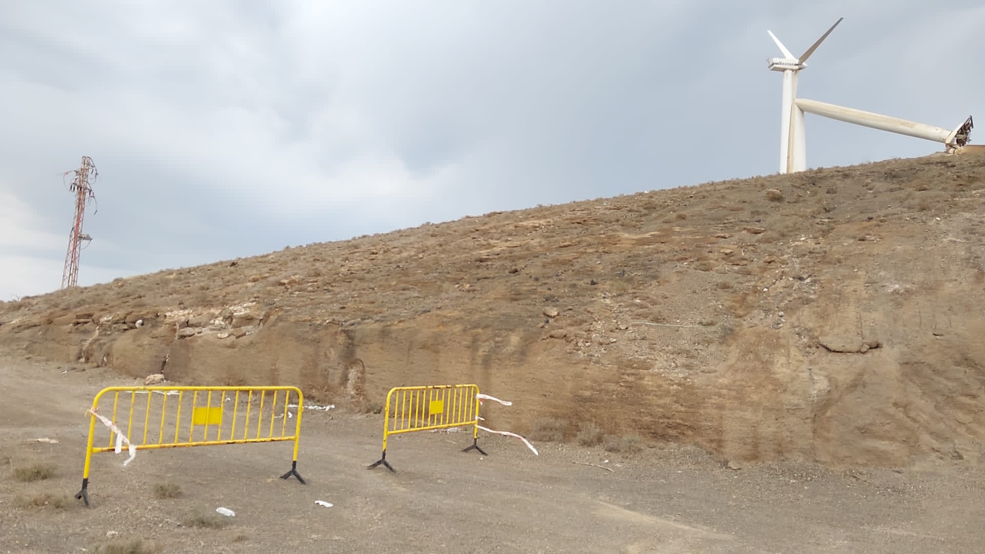 Caída de una torre del Parque Eólico
