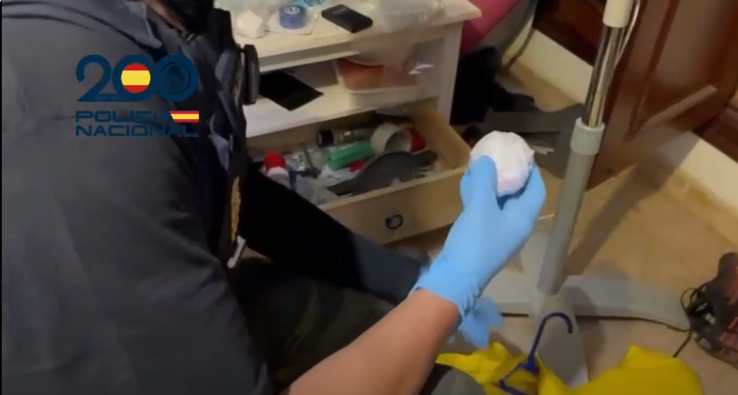 Droga intervenida en el registro