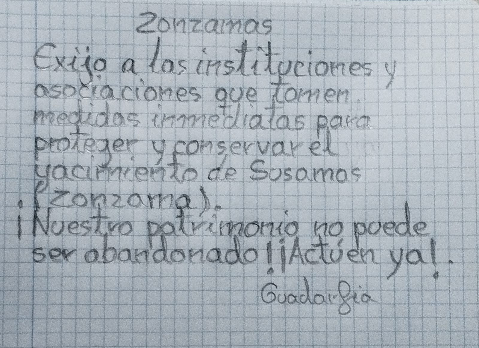 Advertencia de Guadarfía sobre el abandono de Susamas