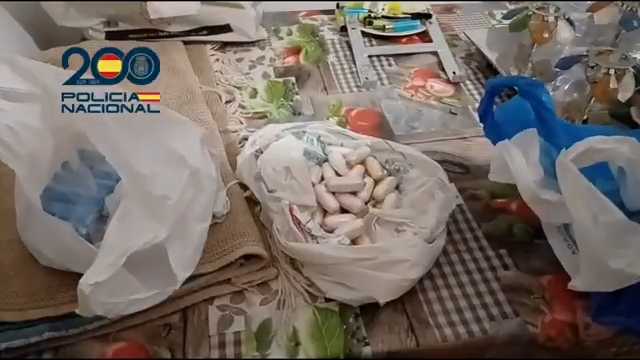 Droga intervenida en el registro