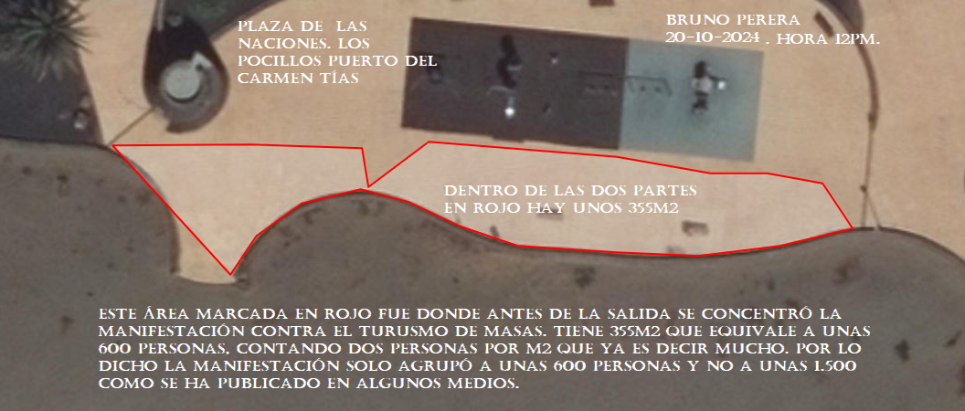Lugar donde se concentro la manifestacion contra el turismo de mas 355m2