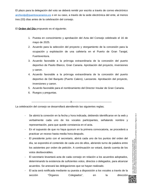 Convocatoria extraordinaria de Puertos 2